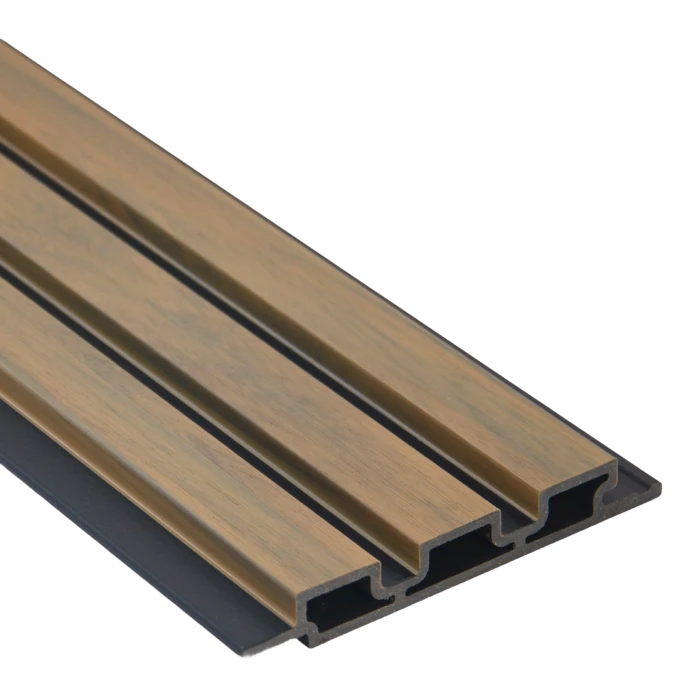 Composite Slat Wall Cladding with Black Grooves